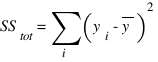 {SS_tot}=sum{i}{}{({y_i}-overline{y})}^2