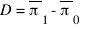 D = overline{π}_1 - overline{π}_0