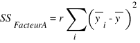 {SS_FacteurA}= r sum{i}{}({overline{y}_i}-overline{y})^2